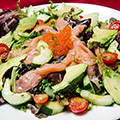 Fresh salad with smoked salmon