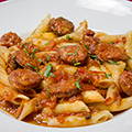 Penne rigate with italian sausage, fresh tomato and white wine (new)